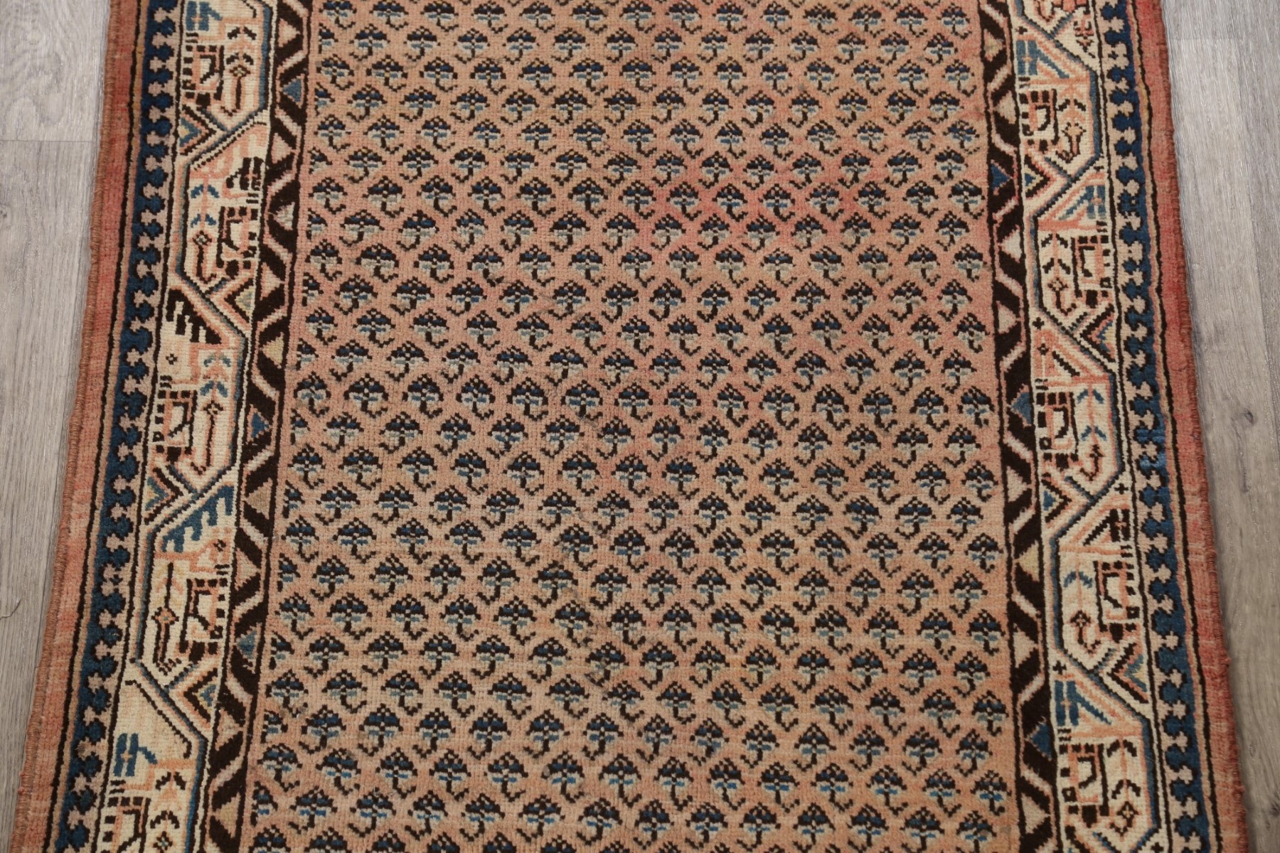 Vintage HandKnotted Botemir Traditional Runner Rug Oriental Wool