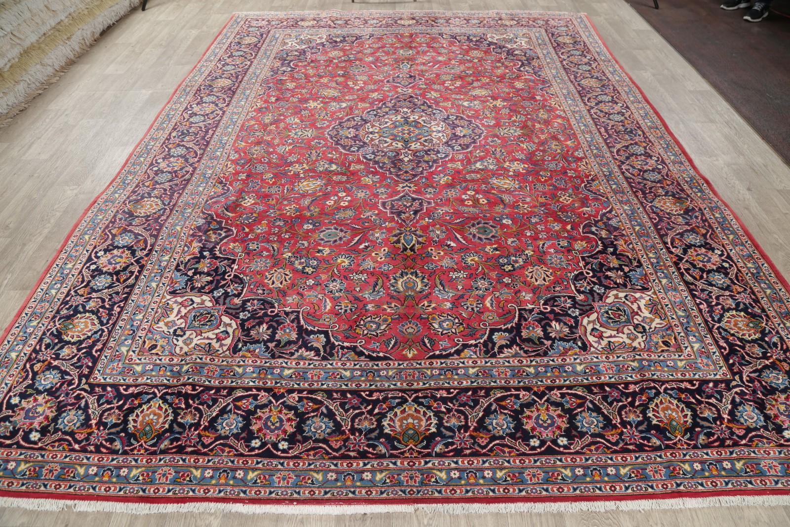 Traditional Rugs Oriental HandKnotted Medallion 9x12 Wool Area Rug RED