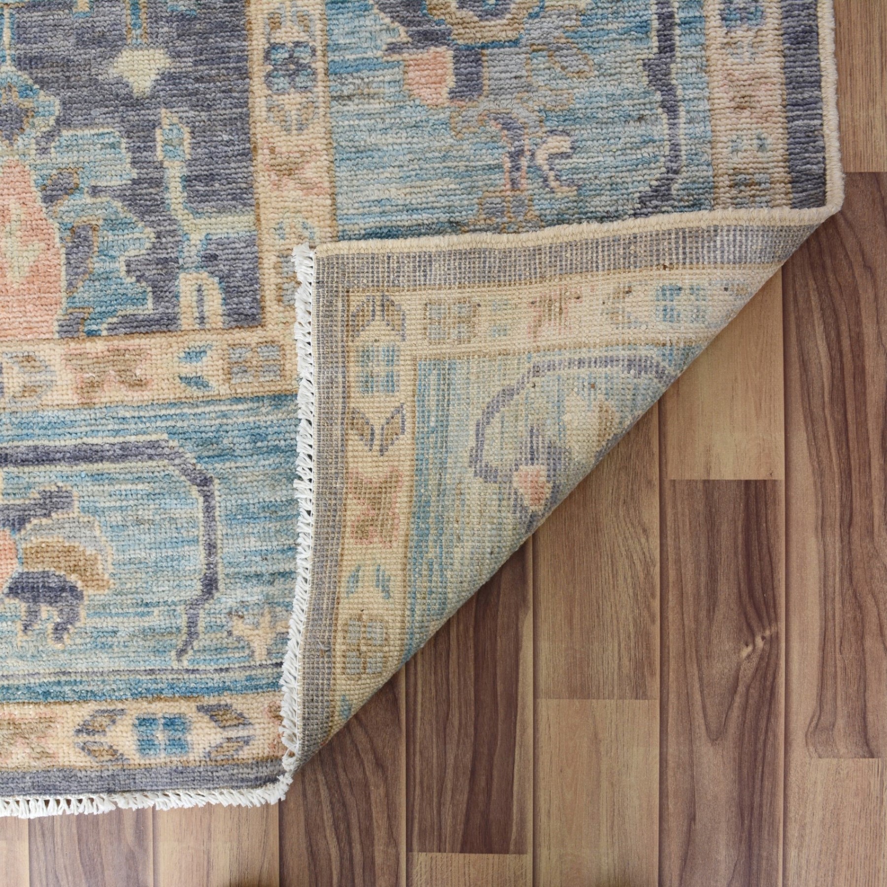 Muted Turkish Oushak Wool Area Rug HandKnotted Oriental Dining Room