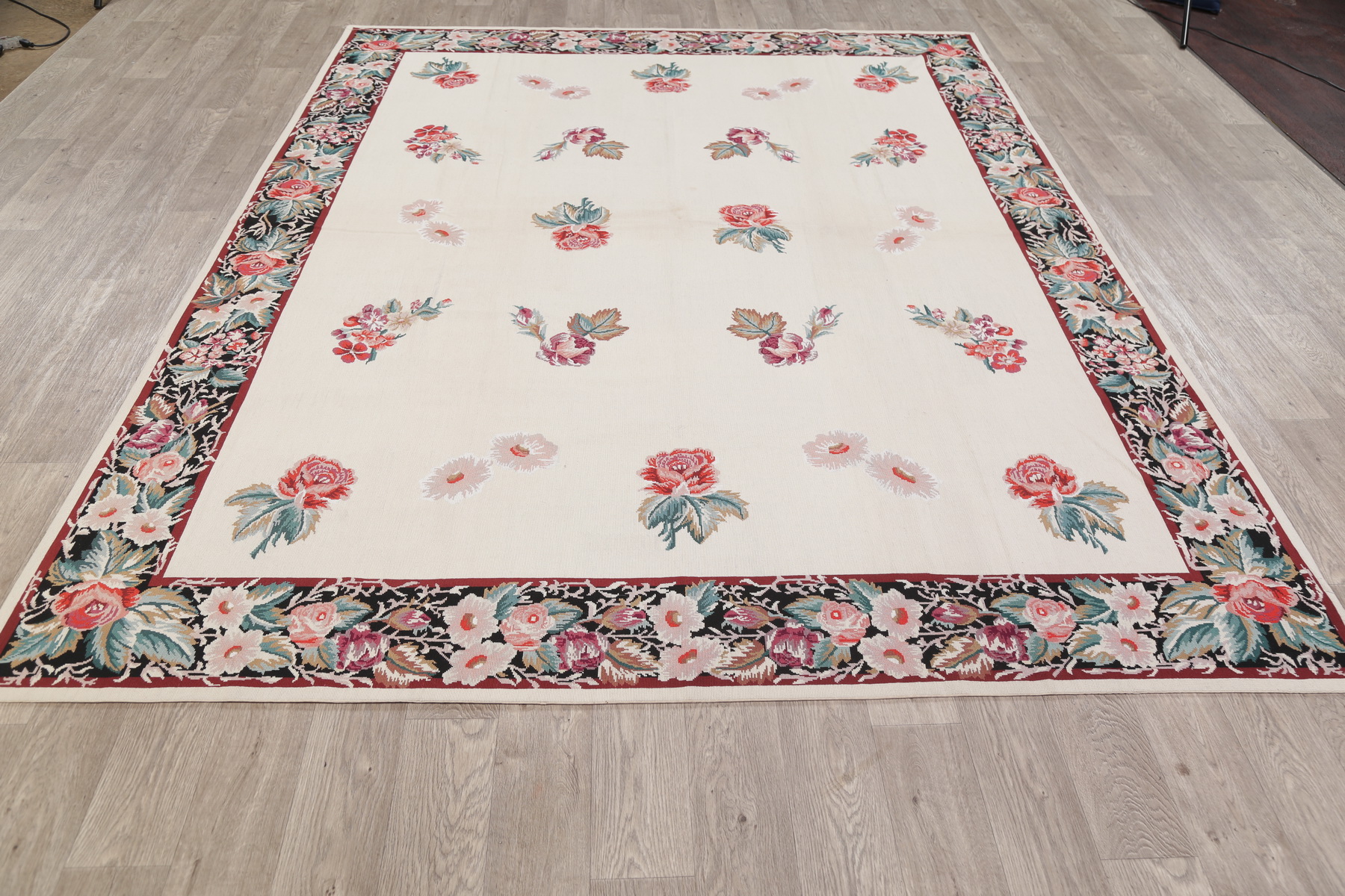 CLEARANCE! All Over Floral Wool Oriental Needlepoint Kilim Area Rug Ivory 8x10 8945229179620 eBay
