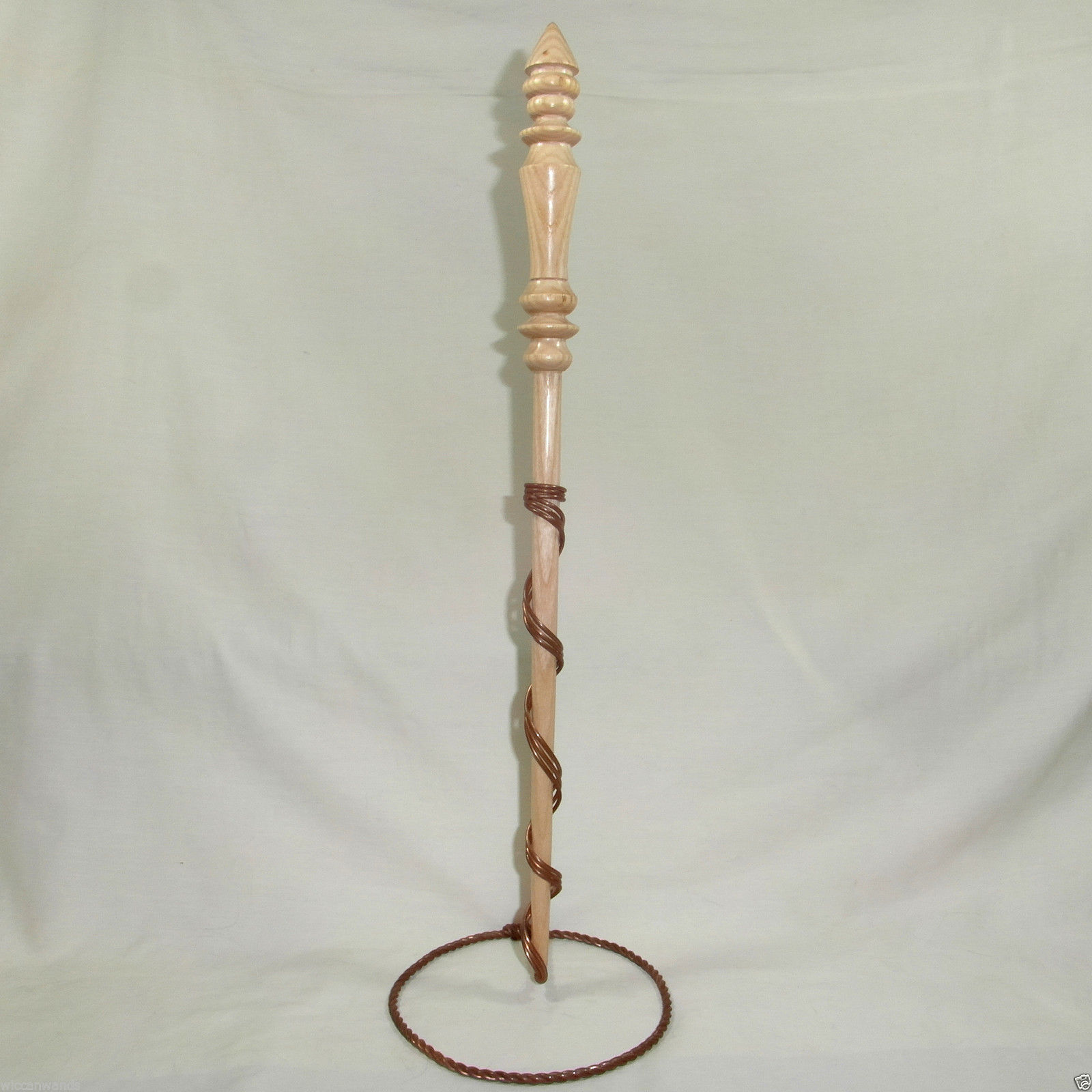 17" Hand Turned Ash Wood Magic Wand, Wiccan Wand Crafter