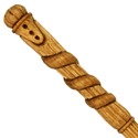 14" Hand Carved Mahogany Wood Percy Magic Wand