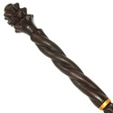 16" Hand Carved Mahogany Wood Mad-Eye Magic Wand