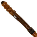 14.5" Hand Turned Carved Caduceus Teak Wood Magic 