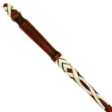 14.5" Hand Carved Mahogany Wood Ribbons Magic Wand