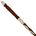 14.5" Hand Carved Mahogany Wood Ribbons Magic Wand