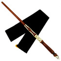14.5" Hand Carved Mahogany Wood Ribbons Magic Wand