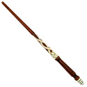 14.5" Hand Carved Mahogany Wood Ribbons Magic Wand
