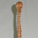 16" Hand Carved Mahogany Wood DE Skull Magic Wand