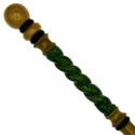 15" Hand Turned Carved Emerald Twist Teak Wood Mag