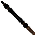 15" Hand Turned Black Rings Teak Wood Magic Wand S