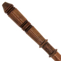 15" Hand Turned Brown Draco Teak Wood Magic Wand S