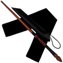 15.25" Hand Turned Brown Tear Teak Wood Magic Wand