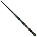 15" Hand Turned Emerald Tear Teak Wood Magic Wand 