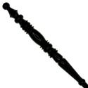 15" Hand Turned Classic Black Teak Wood Magic Wand