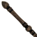 15" Hand Turned Brown Tear Teak Wood Magic Wand