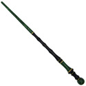 15" Hand Turned Emerald Orb Teak Wood Magic Wand