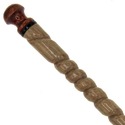 15" Hand Turned Carved Spiral Teak Wood Magic Wand