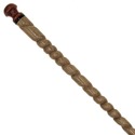 15" Hand Turned Carved Spiral Teak Wood Magic Wand