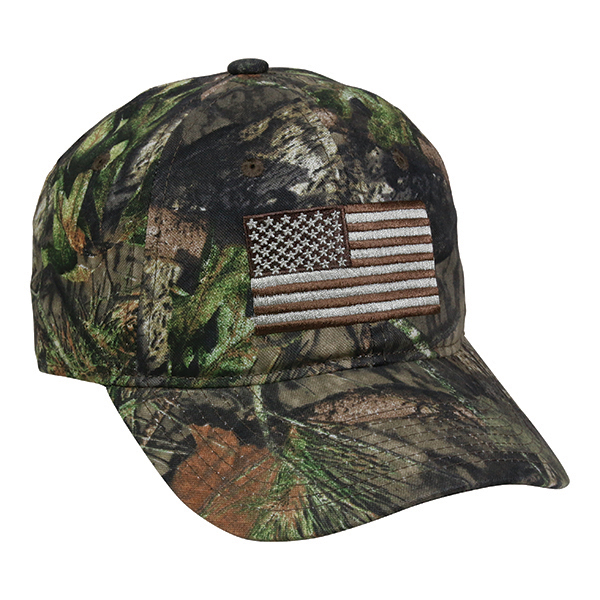 FREE SHIPPING USA Flag Patch Embroidered Mossy Oak Break Up Baseball Cap