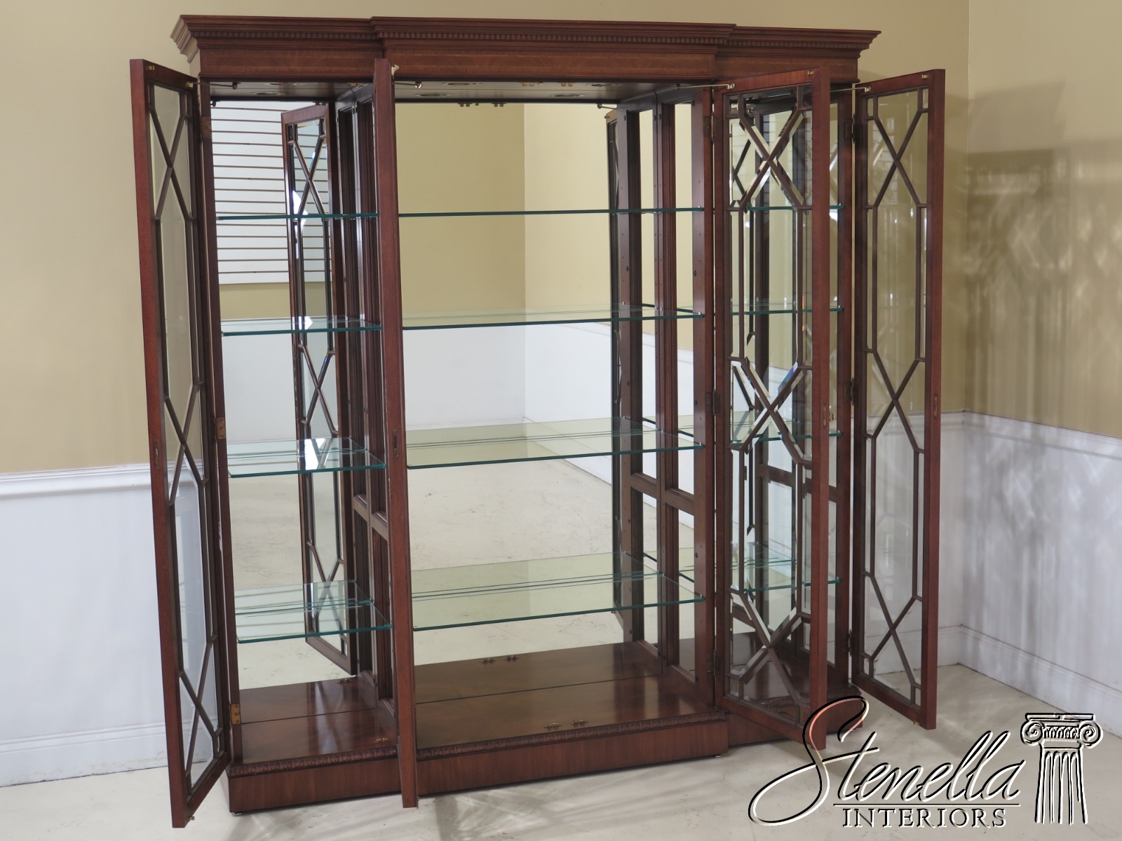 47297EC KARGES 4 Door Mahogany Beveled Glass Curio eBay