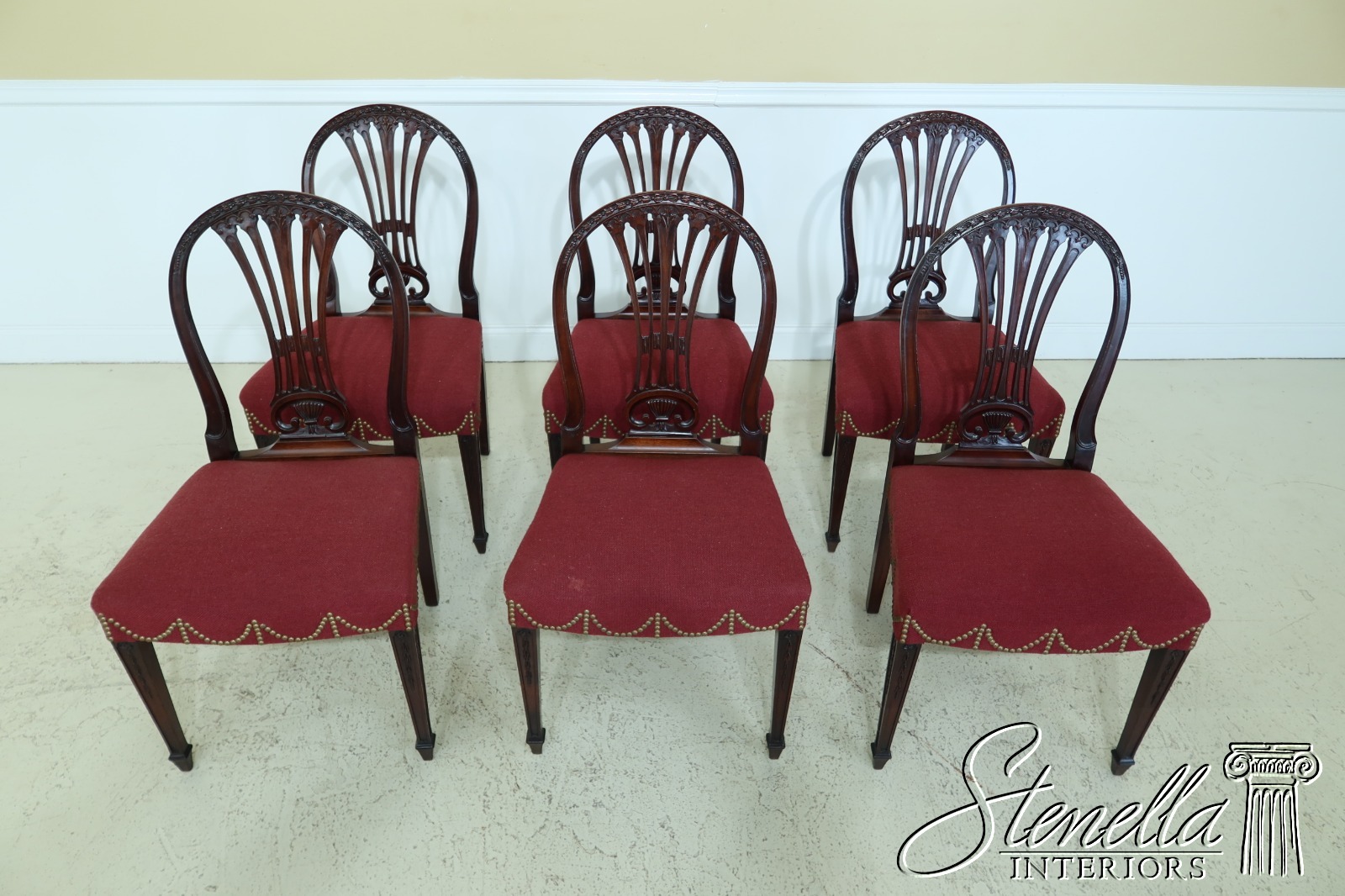 LF22995EC: Set Of 6 Vintage 1930s Federal Carved Dining Room Chairs | eBay