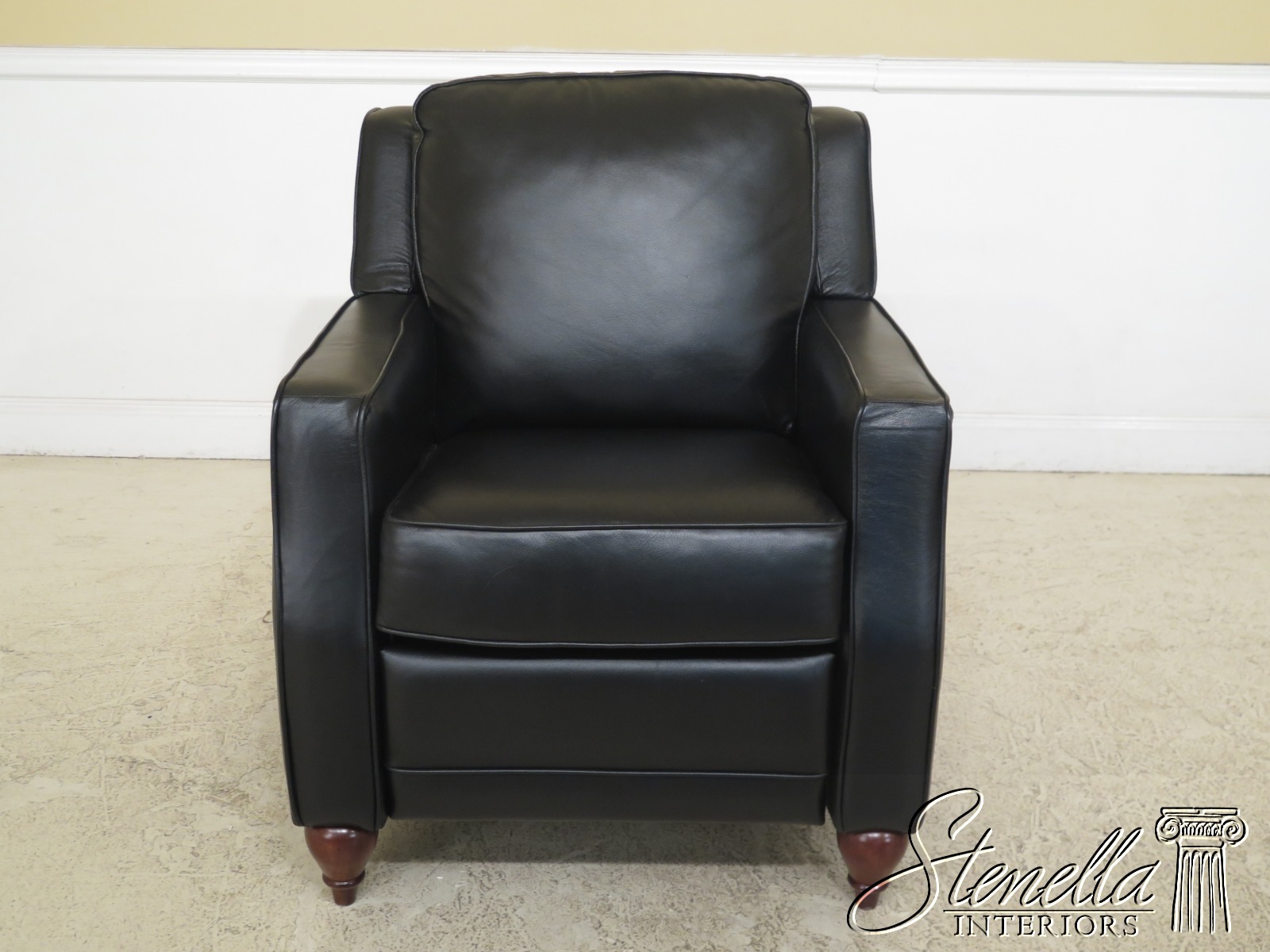 Tufted Black Leather Living Room Chairs