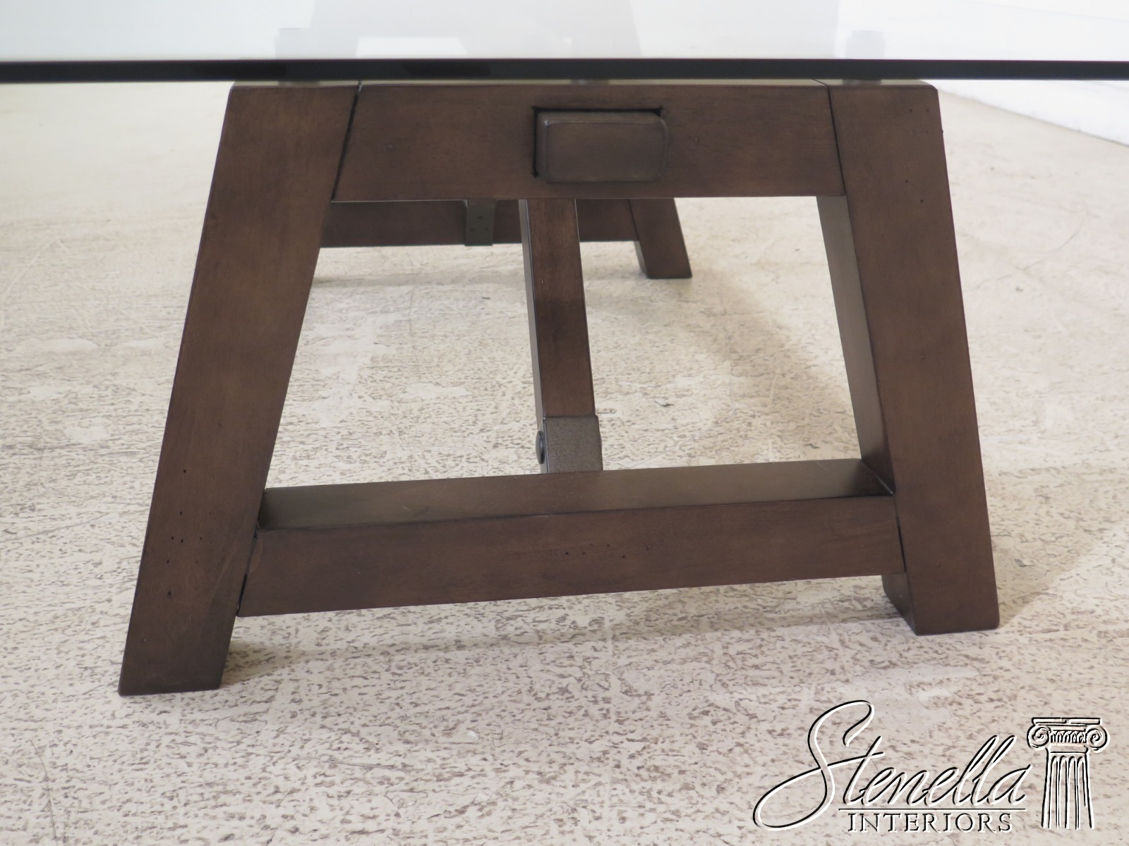 F31105EC: RESTORATION HARDWARE Craftsman Style Glass Top Coffee Table | eBay