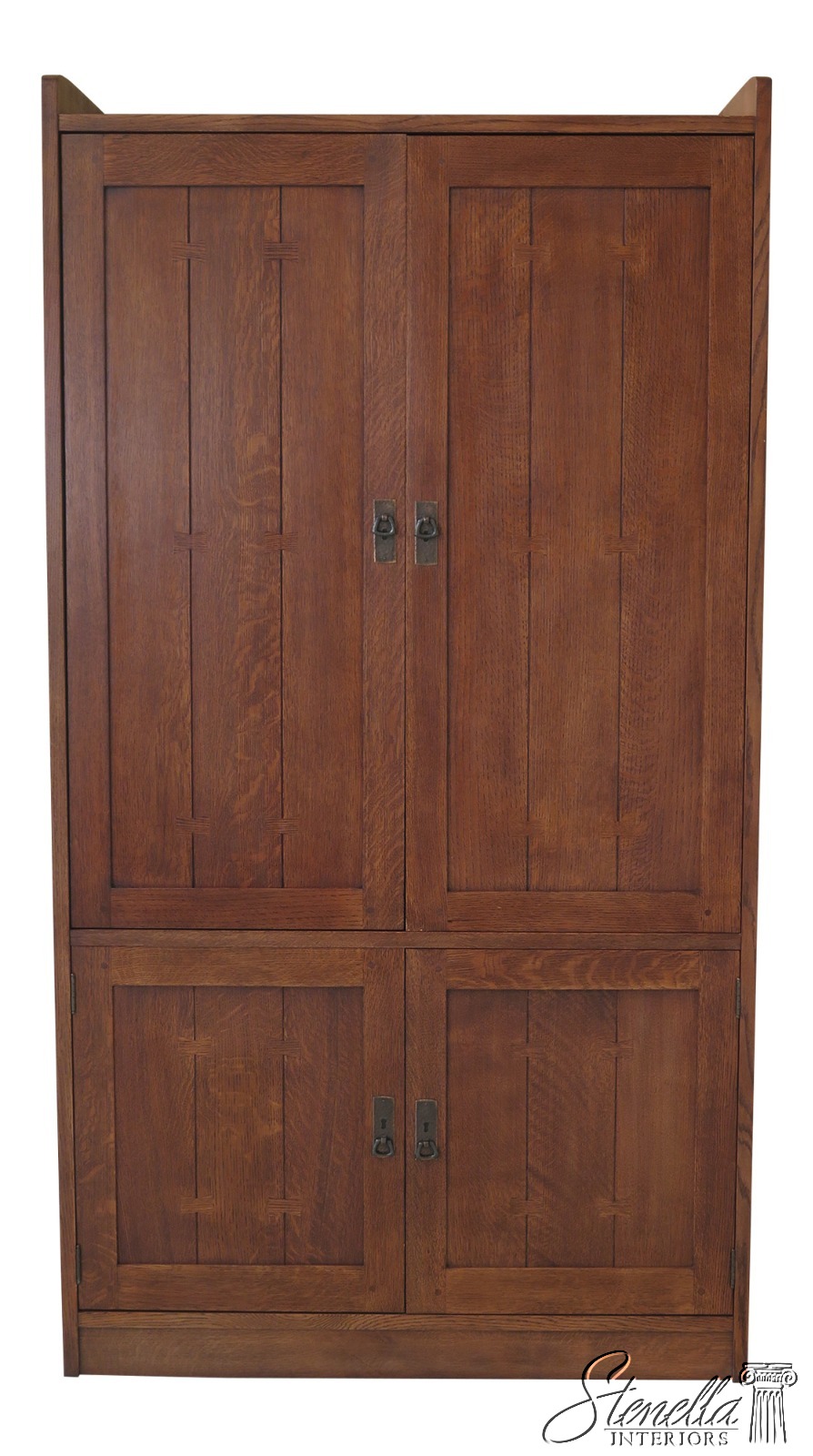 47983ec Stickley Mission Oak Arts Crafts Tv Wardrobe Cabinet Ebay