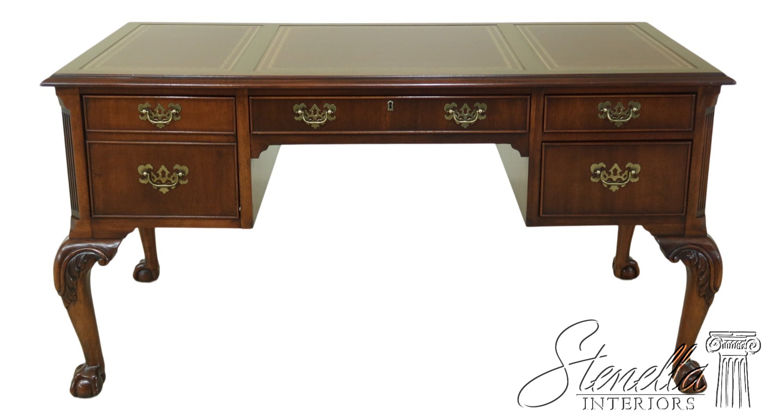 51321EC HEKMAN Ball & Claw Leather Top Mahogany Desk, Stenella