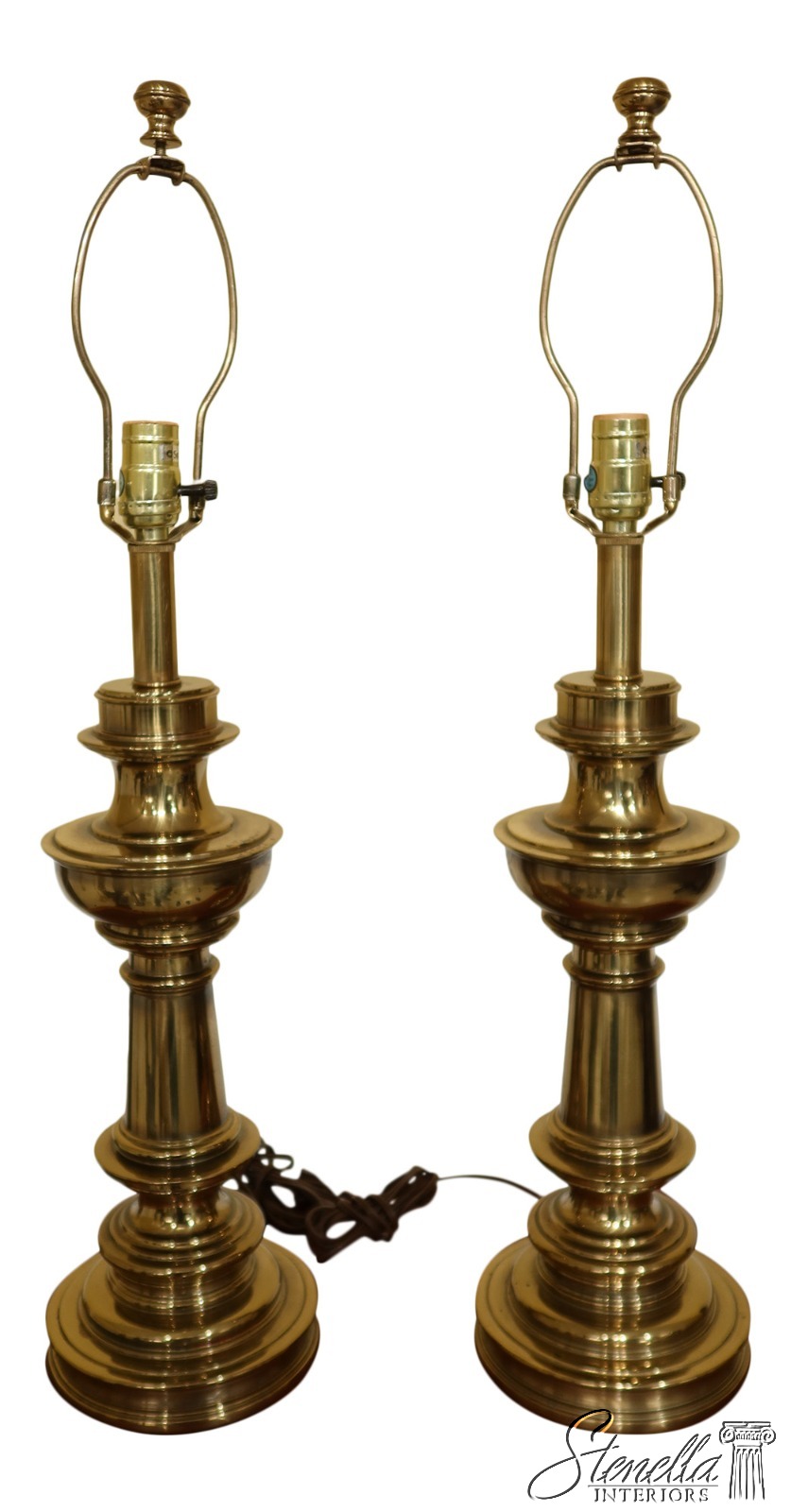 F48969EC Pair STIFFEL Brass Table Lamps EBay