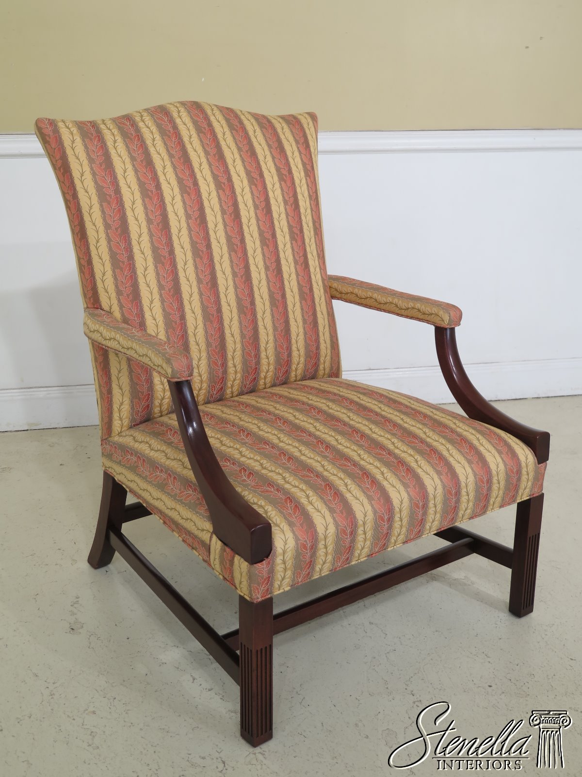 46919EC:SOUTHWOOD Mahogany Upholstered Library Chair | eBay