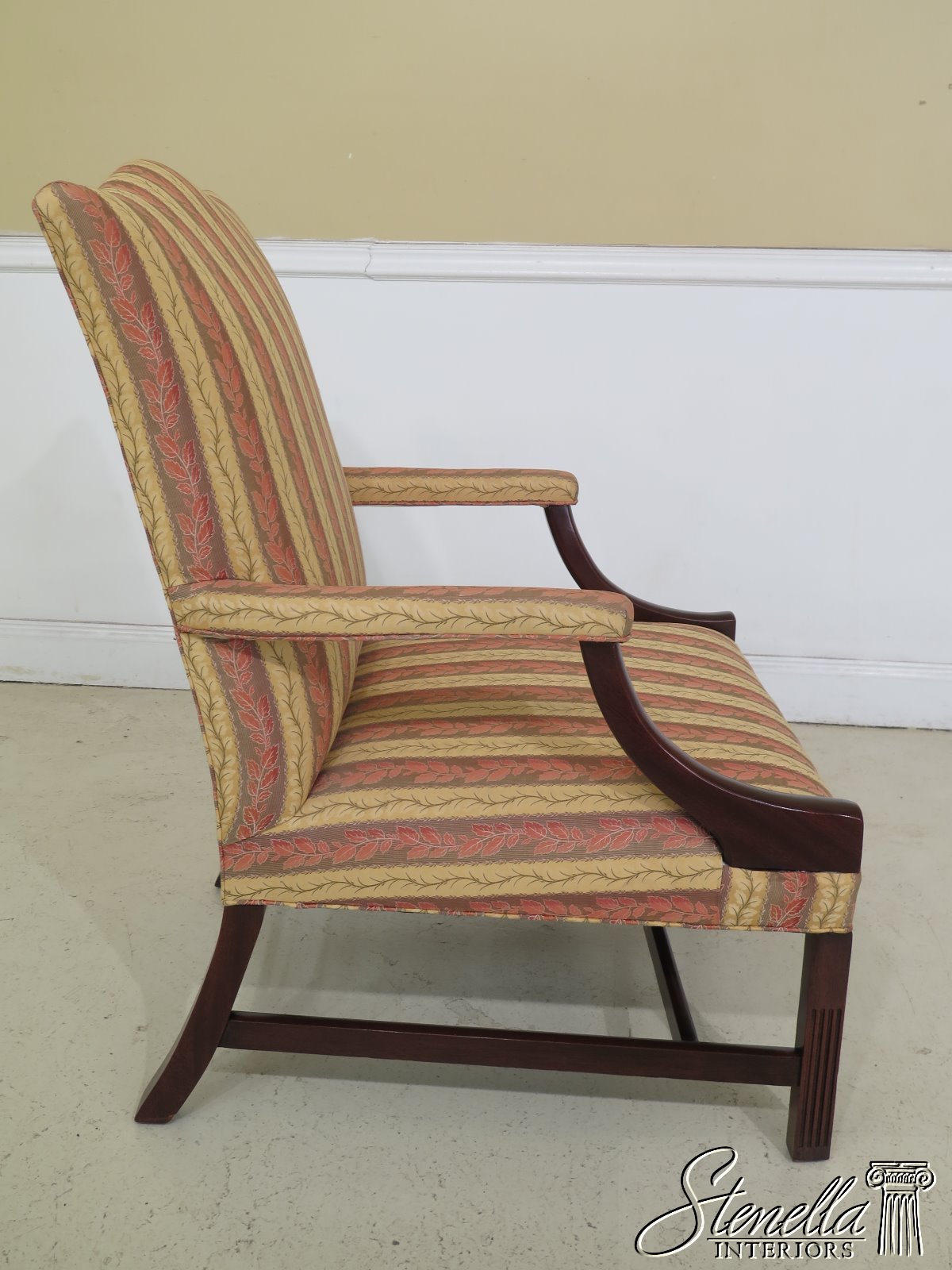 46919EC:SOUTHWOOD Mahogany Upholstered Library Chair | eBay