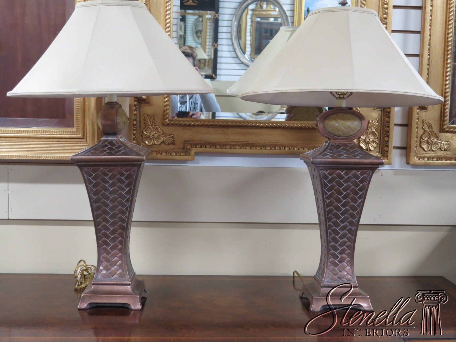 LF41777EC Pair Painted Ceramic Lamps eBay