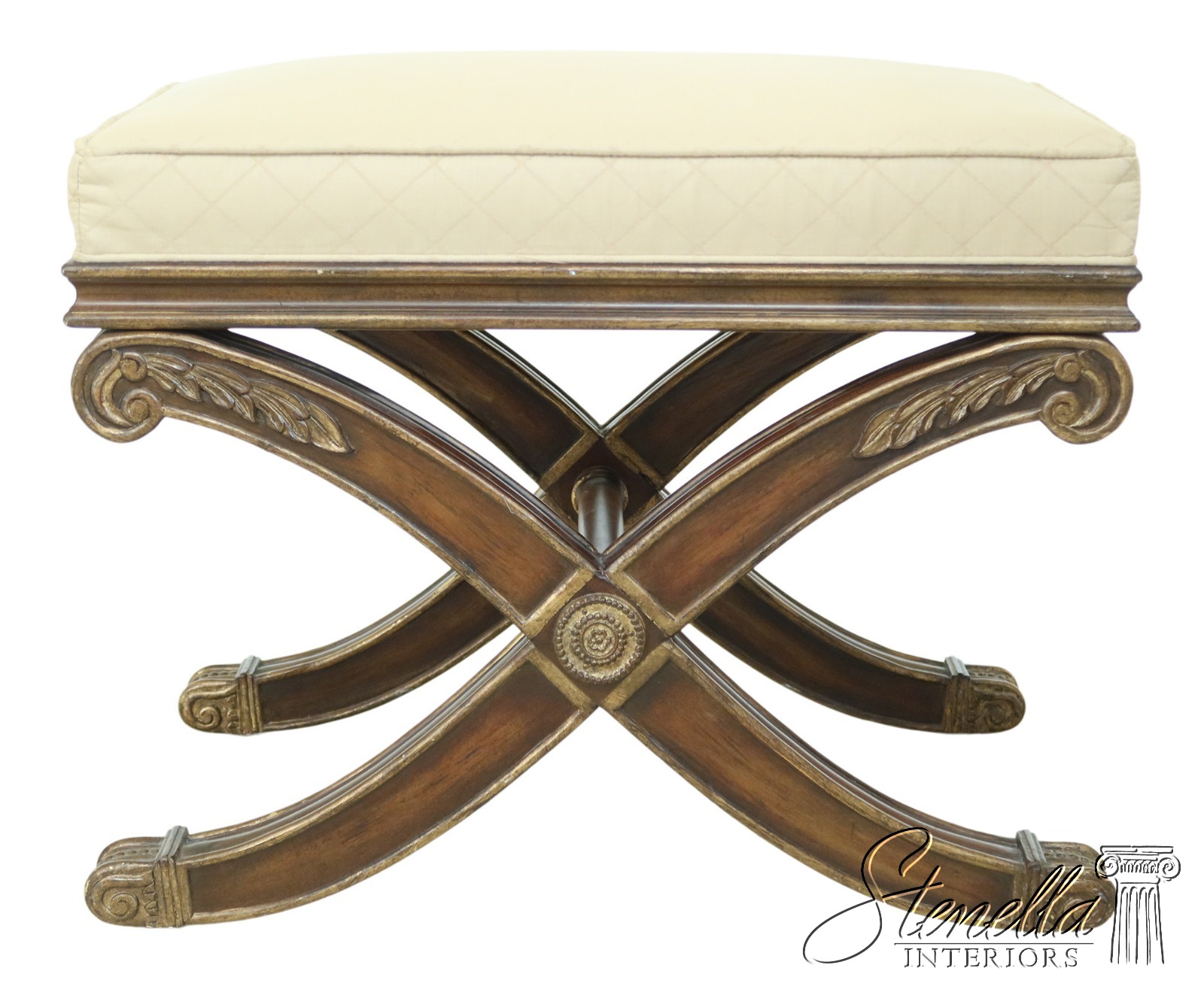 50994EC ETHAN ALLEN Regency Style X Design Bench Or Stool, Stenella