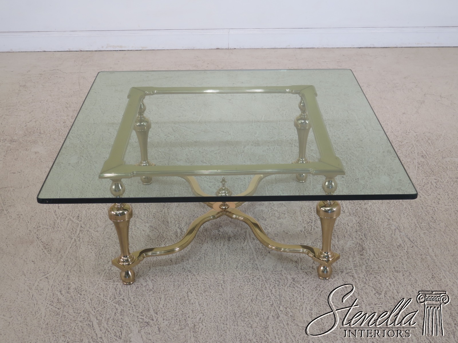 30979EC LABARGE Heavy Solid Brass Glass Top Coffee Table eBay