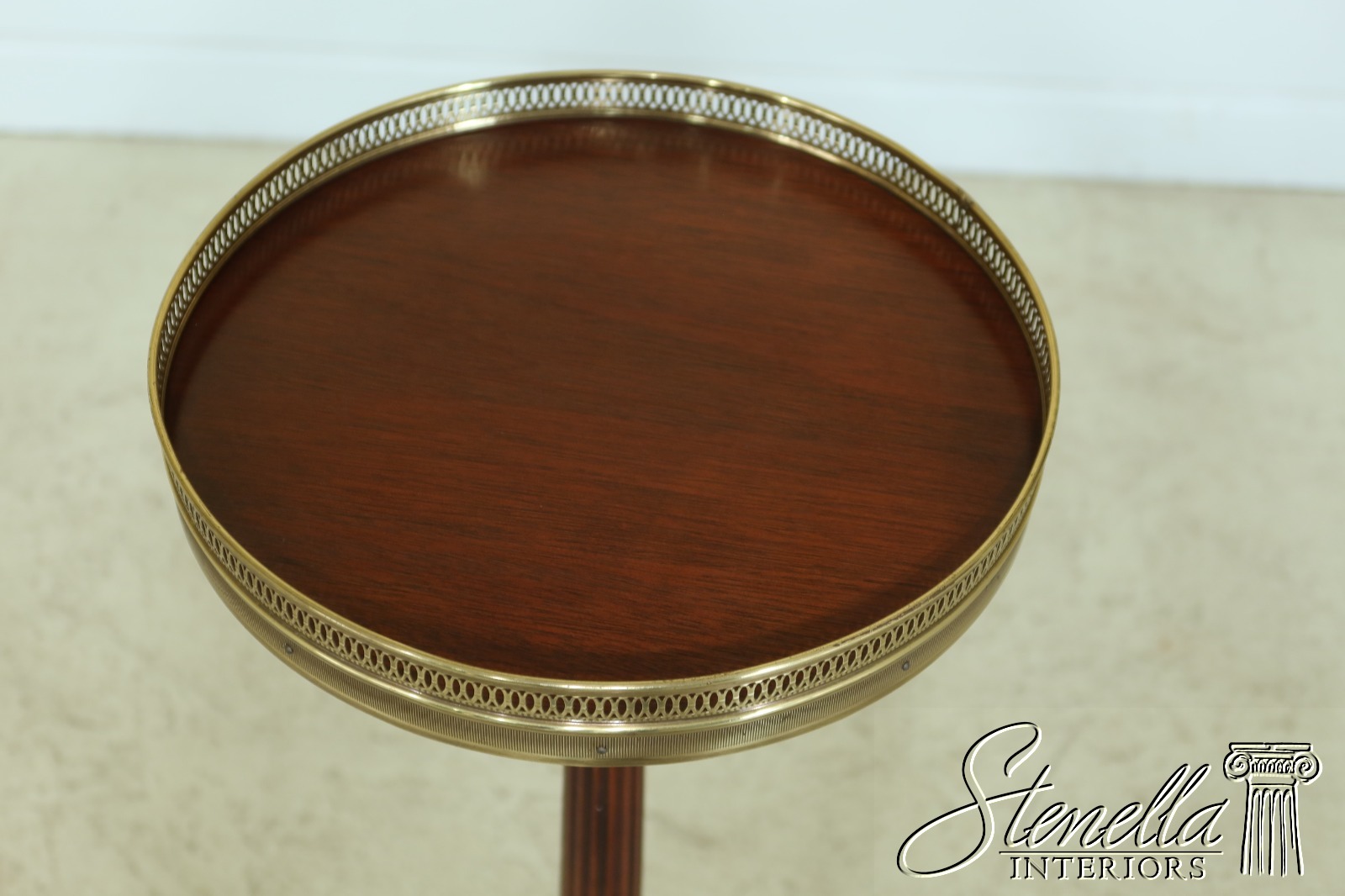 49506EC: Mahogany Tall Pedestal Plant Stand w. Brass Gallery | eBay