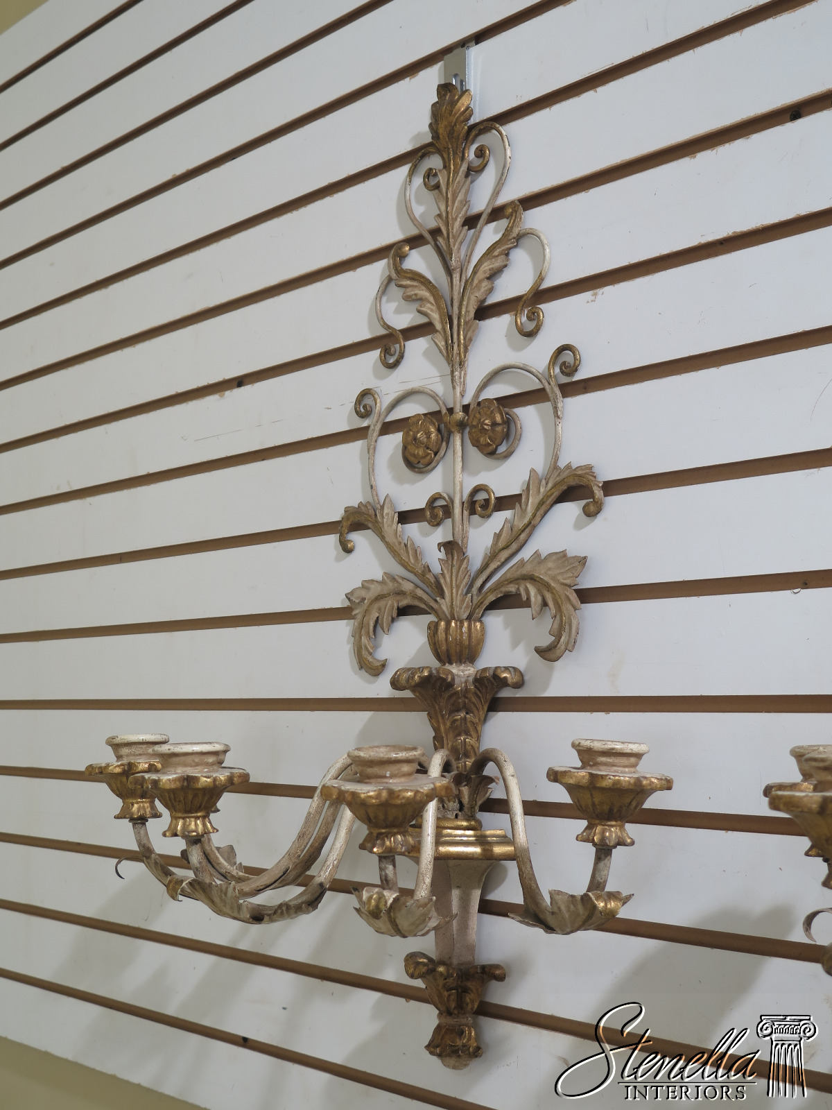 F47512EC Pair Italian Decorated Metal Candle Wall Sconces eBay