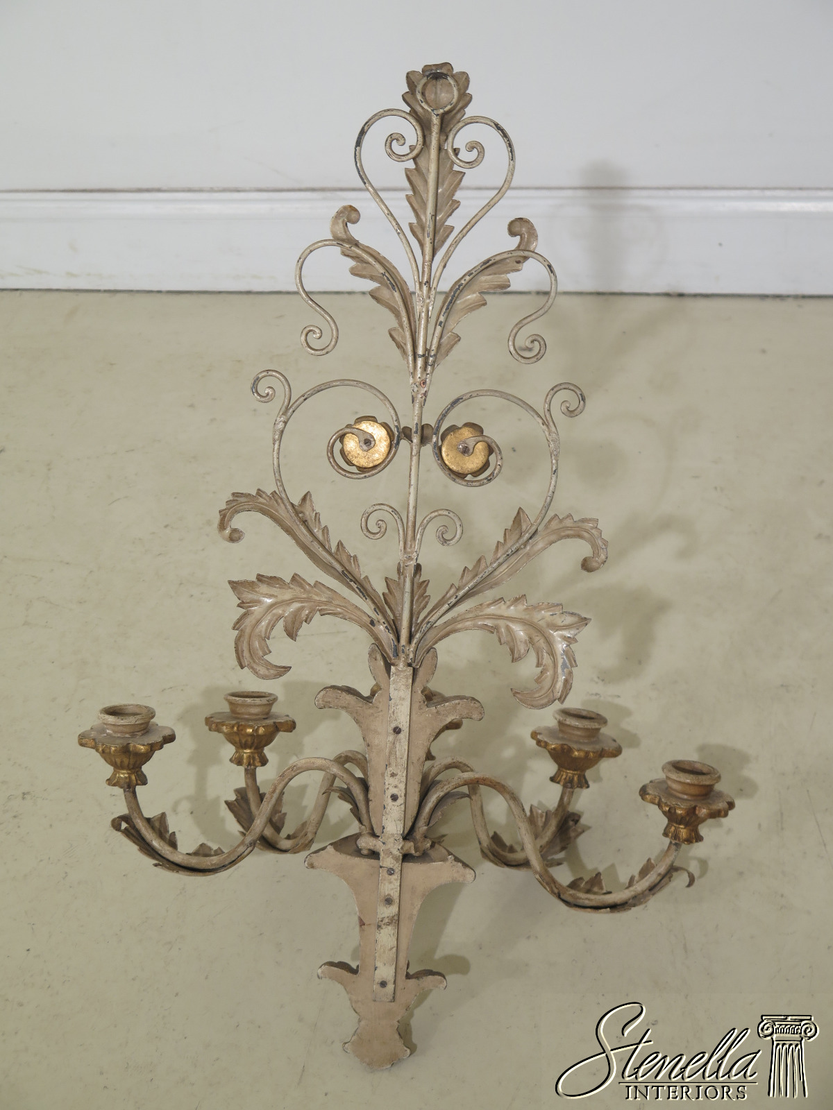F47512EC Pair Italian Decorated Metal Candle Wall Sconces eBay