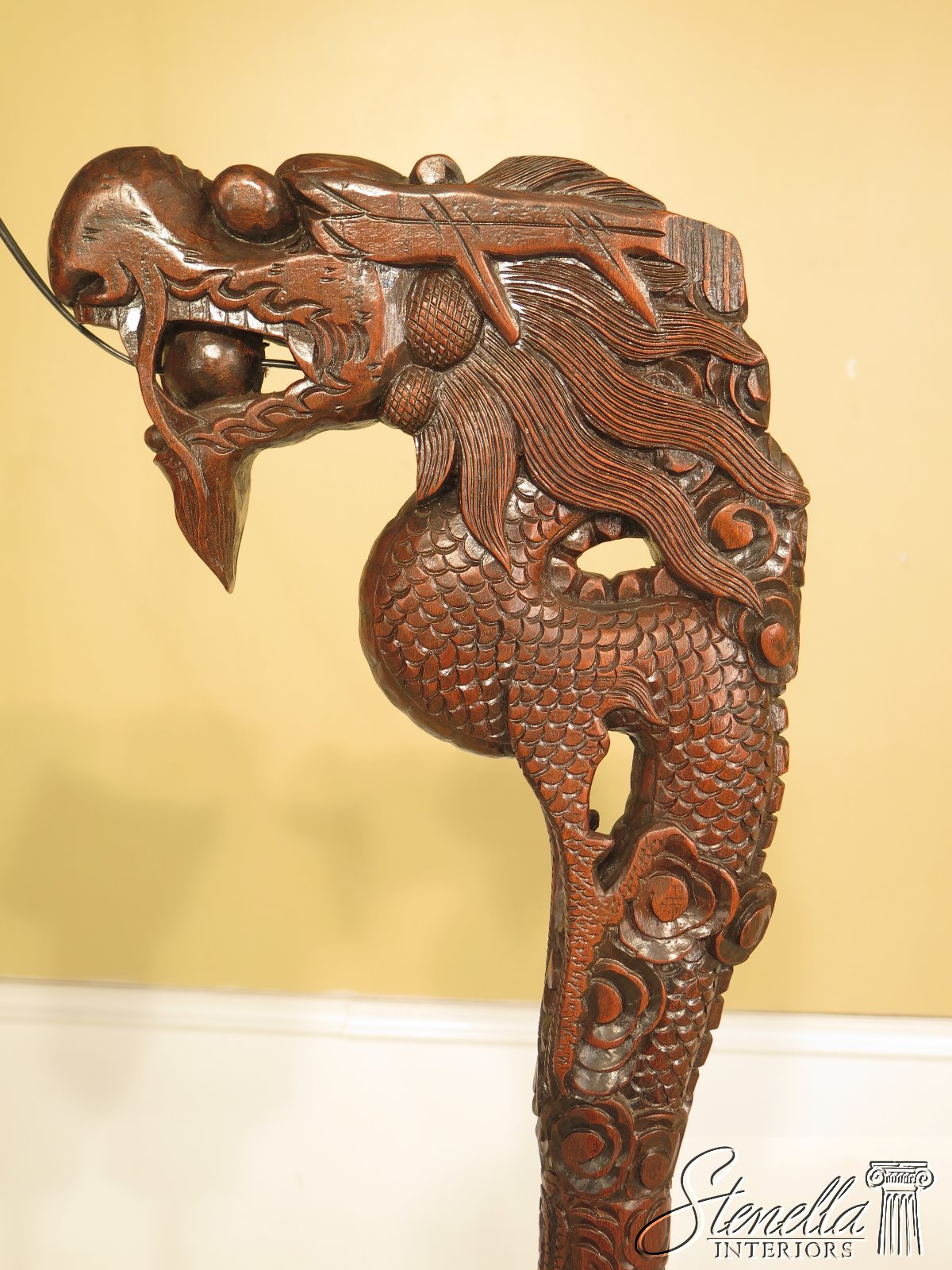 F44309EC: Chinese Dragon Carved Floor Lamp & Shade | eBay