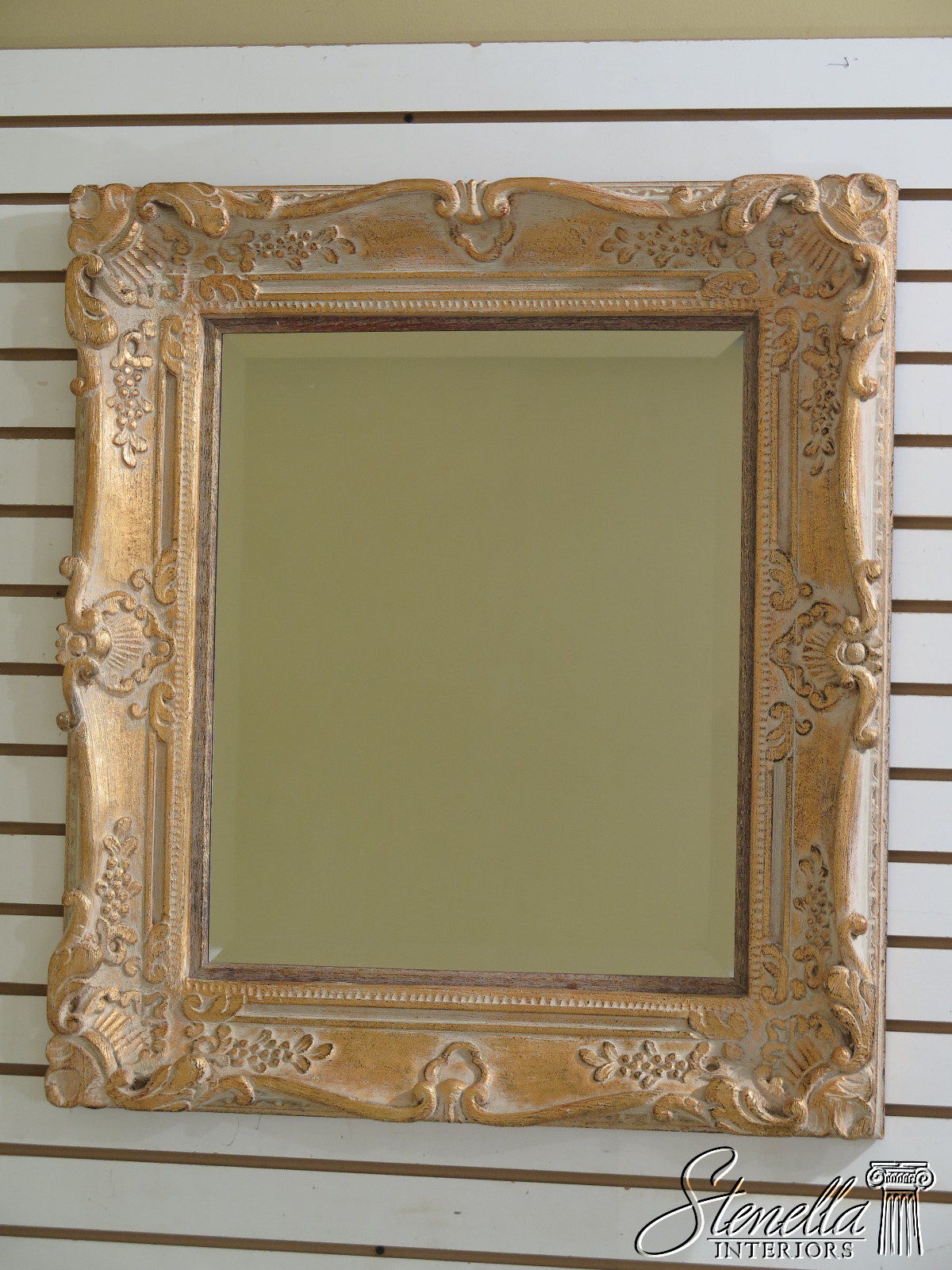 F47131EC: Gold Framed Decorative Wall Mirror w. Beveled Glass | eBay