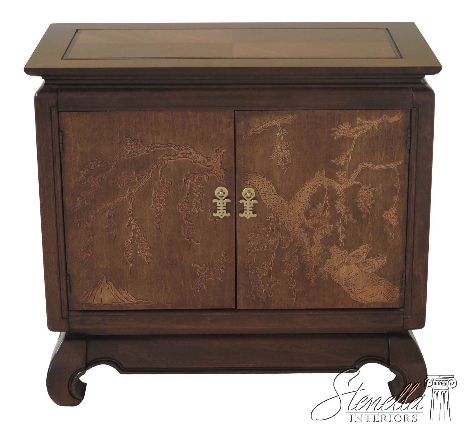 F30792ec Henredon Asian Inspired 2 Door Console Cabinet Ebay