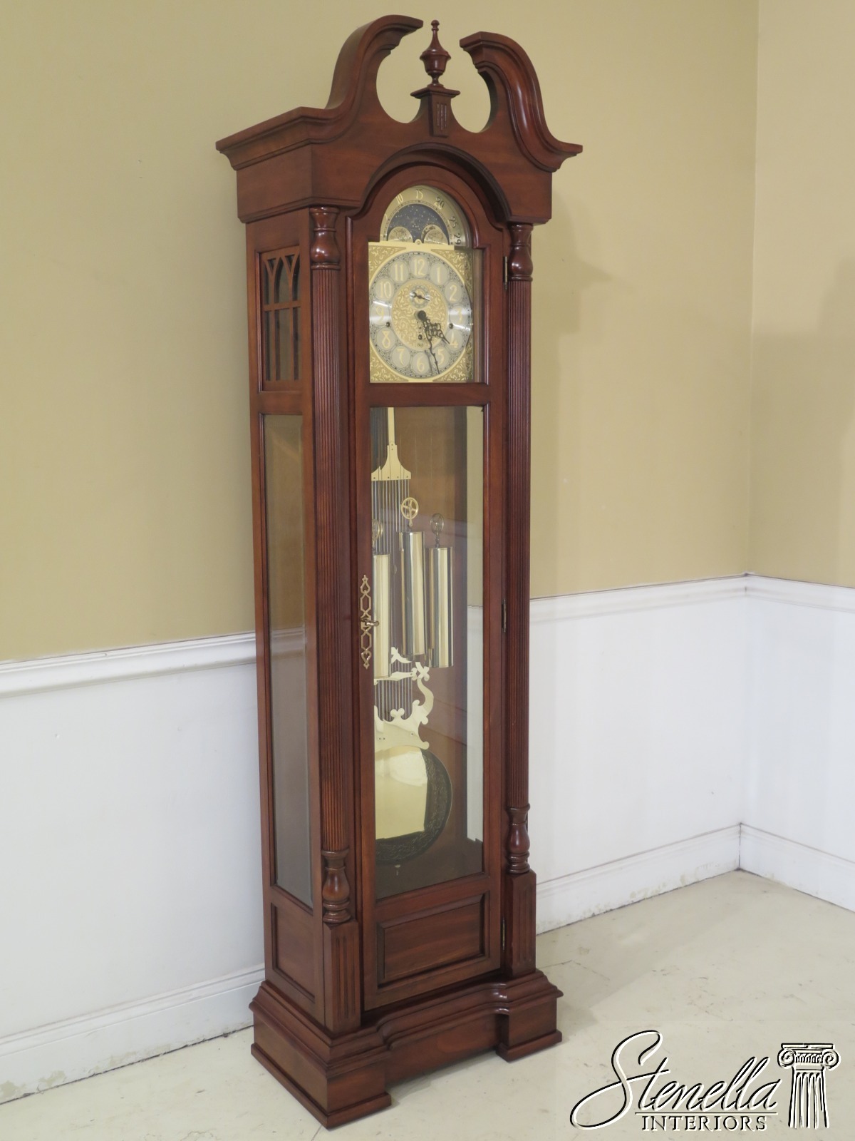 48335EC: SLIGH Cherry Grandfather Hall Clock w. Beveled Glass | eBay