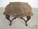 L22228E: Marble Top Rococo Style Mahogany Table wi