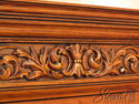 17279E: Carved Oak China Cabinet w Beveled Bowed G