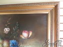 L37371: Gold Framed Oil On Canvas, Floral Arrangem