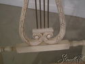 L20296: White Painted Shabby Chic Finish Lyre Back