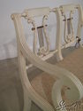 L20296: White Painted Shabby Chic Finish Lyre Back