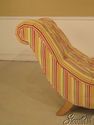 39360: Upholstered Striped Tufted Regency Style Ch