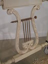 L20296: White Painted Shabby Chic Finish Lyre Back